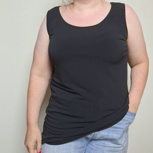Clara Sun Woo Neutral Black Longline Sleeveless Basic Classic Tank Top Small